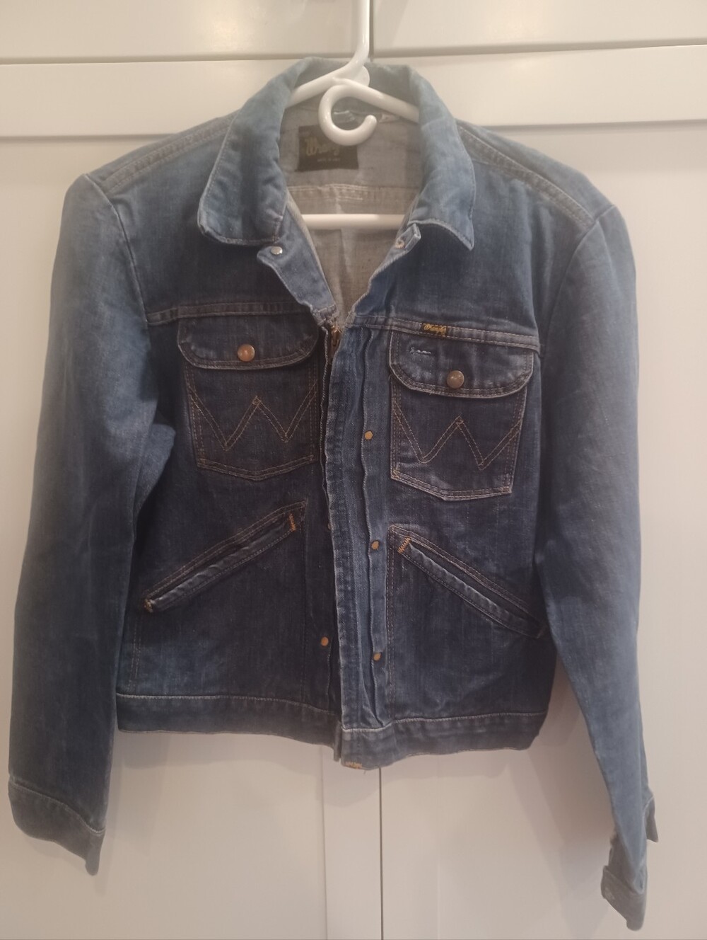 💙🐎💙RARE!! VINTAGE 50's-60's WRANGLER ZIP UP DENIM JACKET SMALL